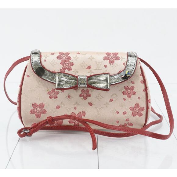 Louis Vuitton Murakami Cherry Blossom Bag Griotte Shoulder/Crossbody Satin Vtg - Picture 1 of 12